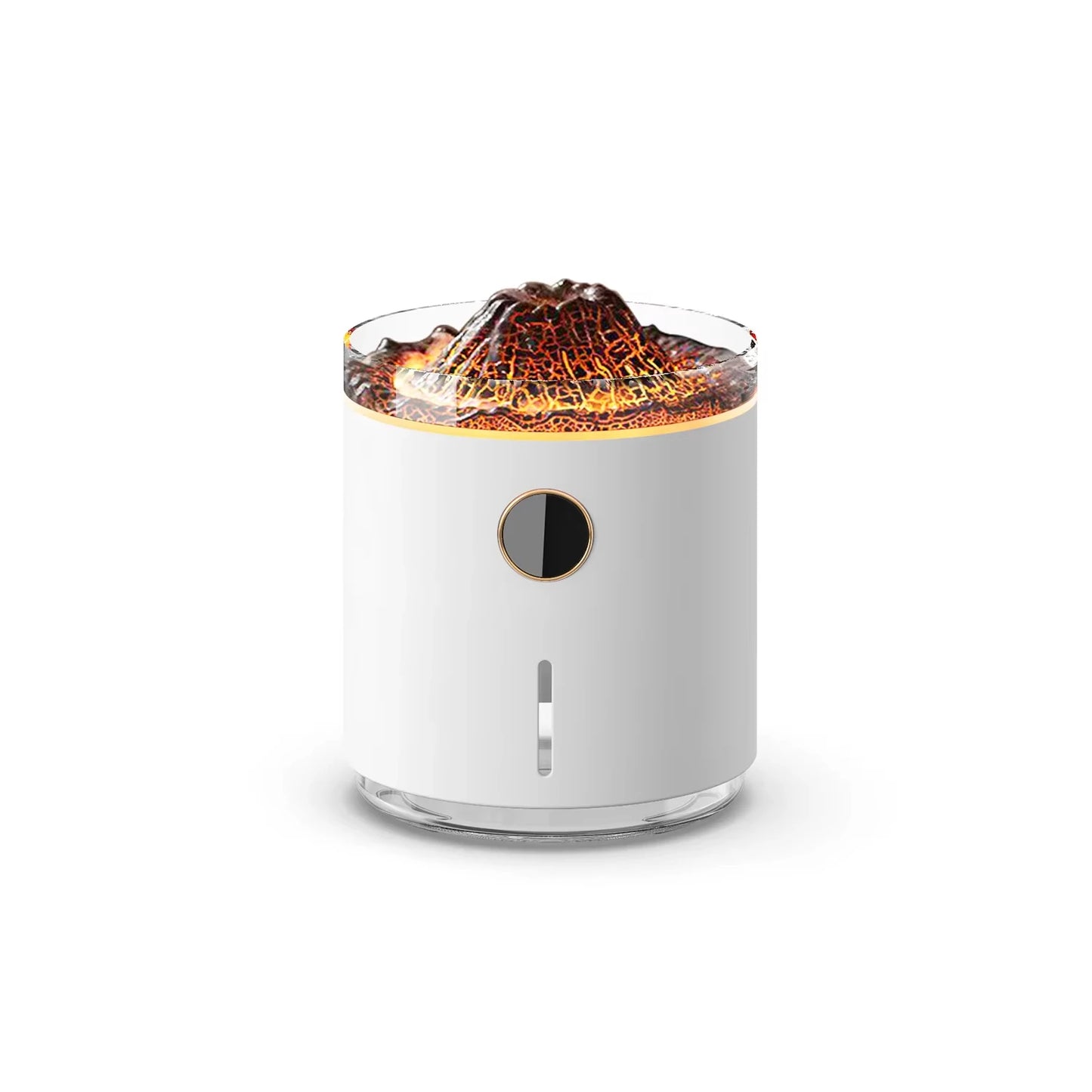 350ml USB Charging Air Humidifier Ultrasonic Aroma Essential Oil Diffuser with Volcano Flame Lamp Mini Portable Mist Humidifier