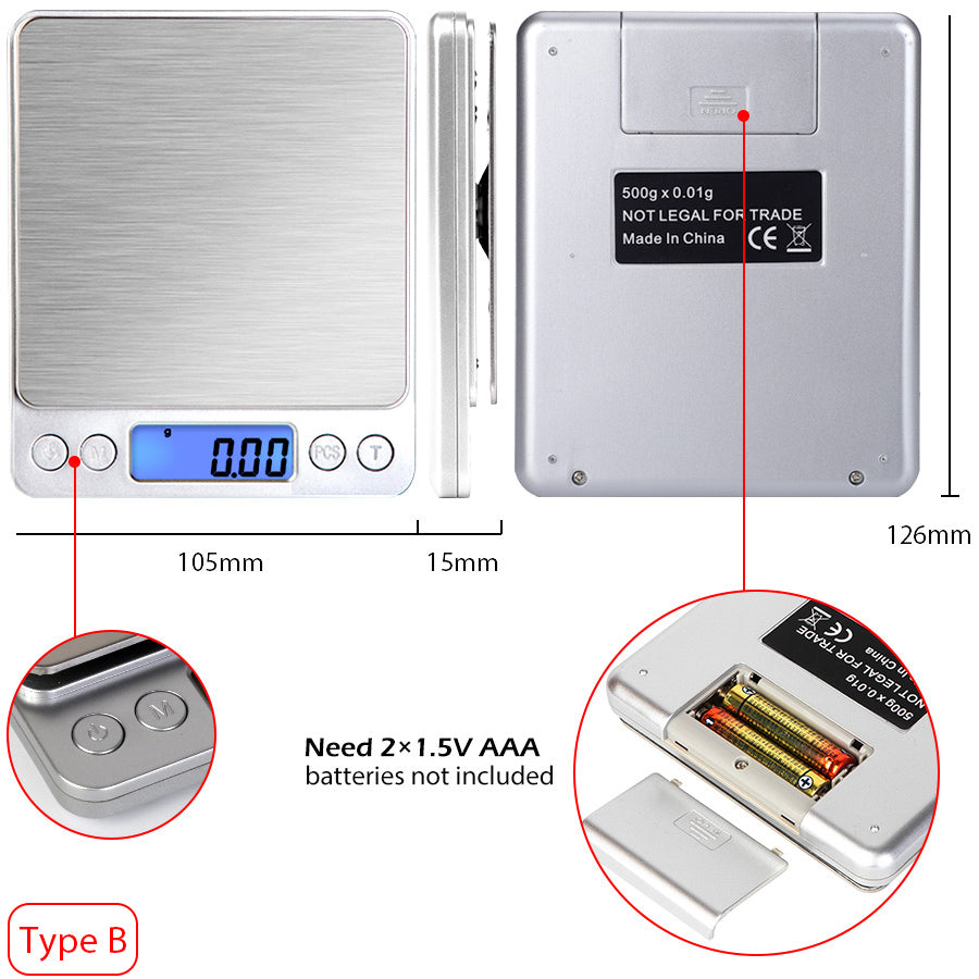 Digital Kitchen Scale 5kg/1g Precision | Food & Postal Weighing