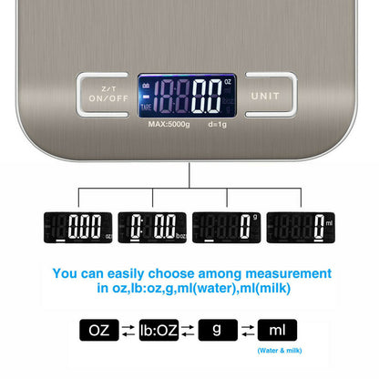 Digital Kitchen Scale 5kg/1g Precision | Food & Postal Weighing