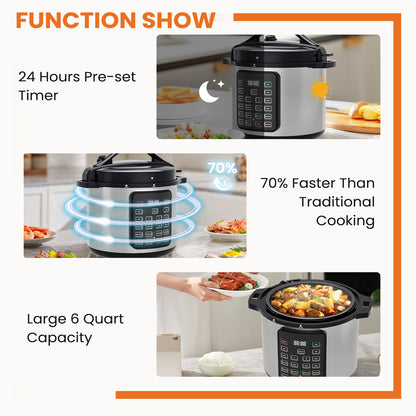 9 In 1 Electric Pressure Cooker, Warmer & Sterilizer, Saute, Slow Cooker, Rice Cooker, Multi-Functional Smart Pot