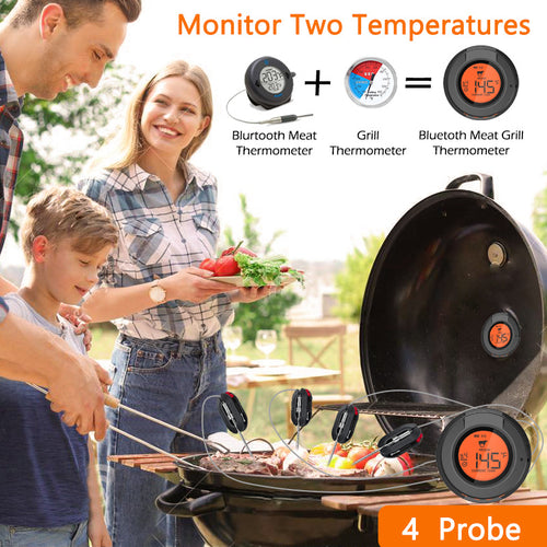 Wireless Bluetooth Digital BBQ Oven Thermometer Double Probe
