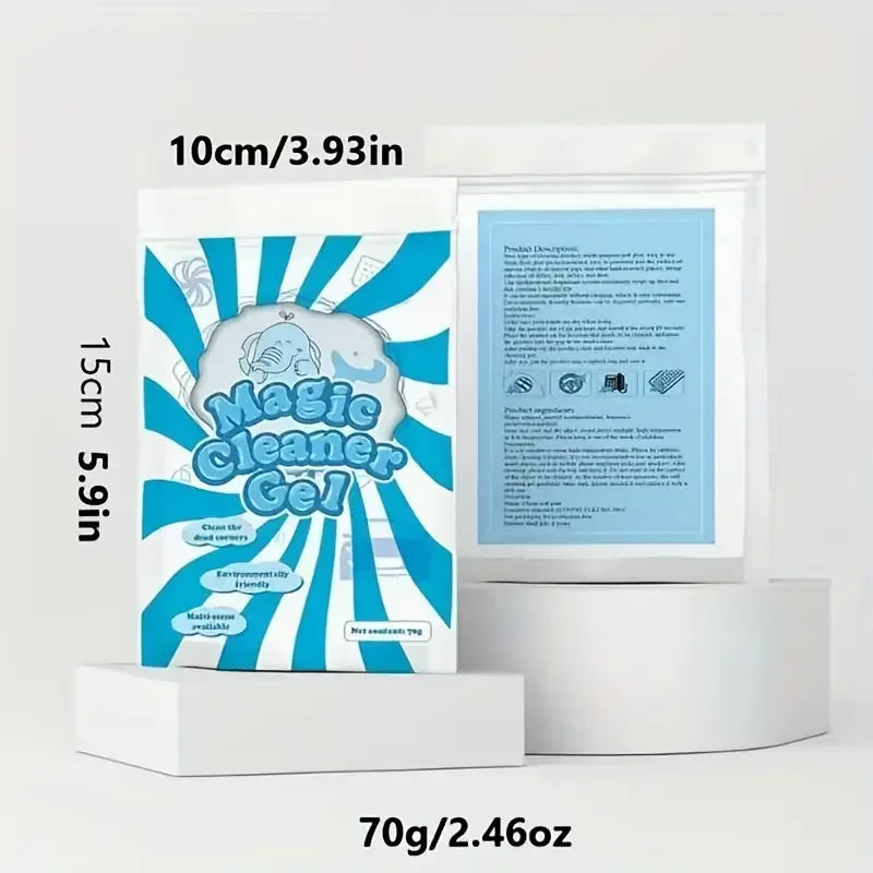 Package of Magic Cleaner Gel with dimensions and weight displayed