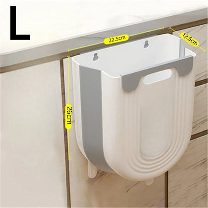 Wall-mounted pet litter box with dimensions indicated on a tiled wall.