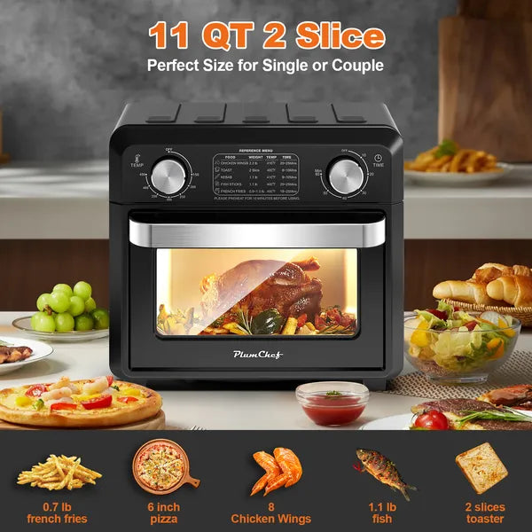 11QT Air Fryer Toaster Oven 1000W | Compact Countertop Oven