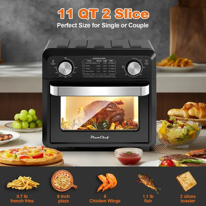 11QT Air Fryer Toaster Oven 1000W | Compact Countertop Oven