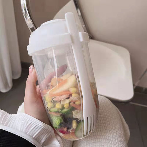 Breakfast Oatmeal Yogurt Salad Cup with Fork & Lid Bento Lunch Box